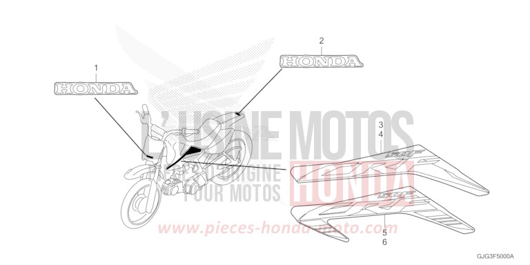 MARK/STRIPE for CRF50F EXTREME RED (R292) from 2023