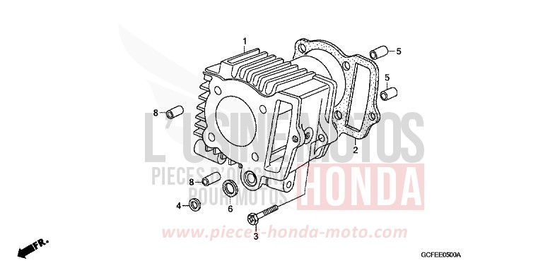 CYLINDER for CRF70F EXTREME RED (R292) from 2004