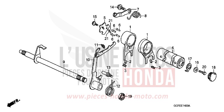 GEARSHIFT DRUM for CRF70F EXTREME RED (R292) from 2004