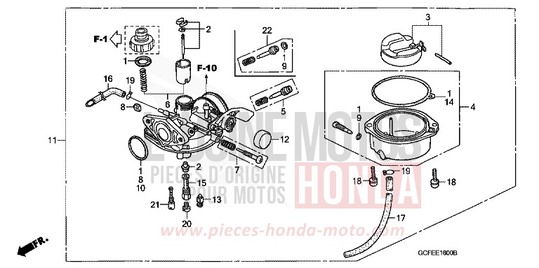 CARBURETOR for CRF70F EXTREME RED (R292) from 2005