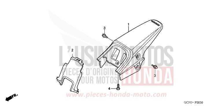 REAR FENDER for CRF70F EXTREME RED (R292) from 2005