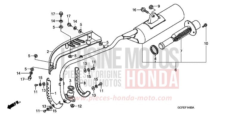 EXHAUST MUFFLER for CRF70F EXTREME RED (R292) from 2006