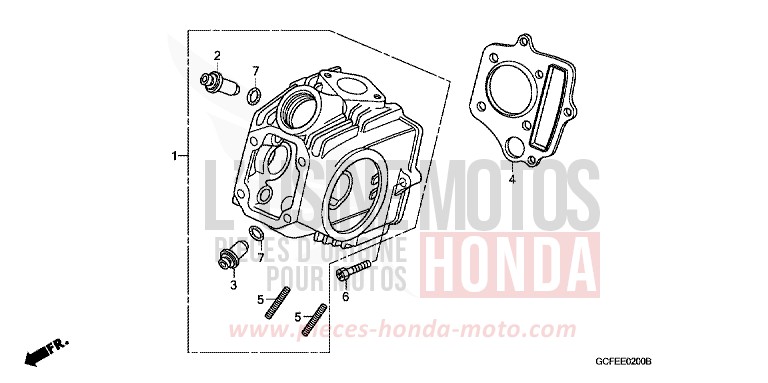 CYLINDER HEAD for CRF70F EXTREME RED (R292) from 2007