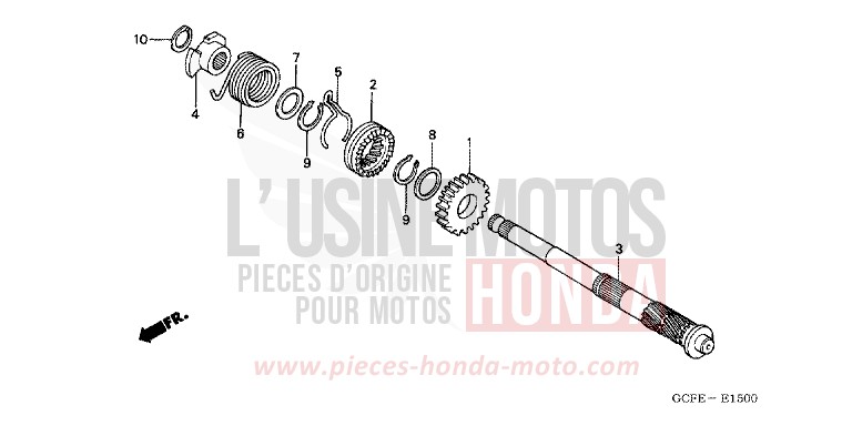 KICK STARTER SPINDLE for CRF70F EXTREME RED (R292) from 2007