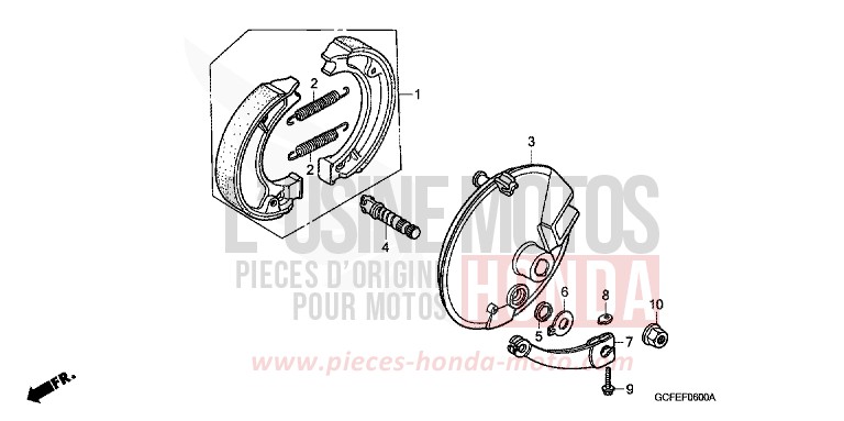 FRONT BRAKE PANEL for CRF70F EXTREME RED (R292) from 2007
