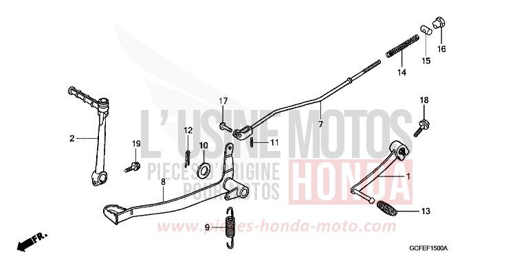 PEDAL for CRF70F EXTREME RED (R292) from 2008
