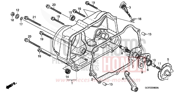 RIGHT CRANKCASE COVER for CRF70F EXTREME RED (R292) from 2009