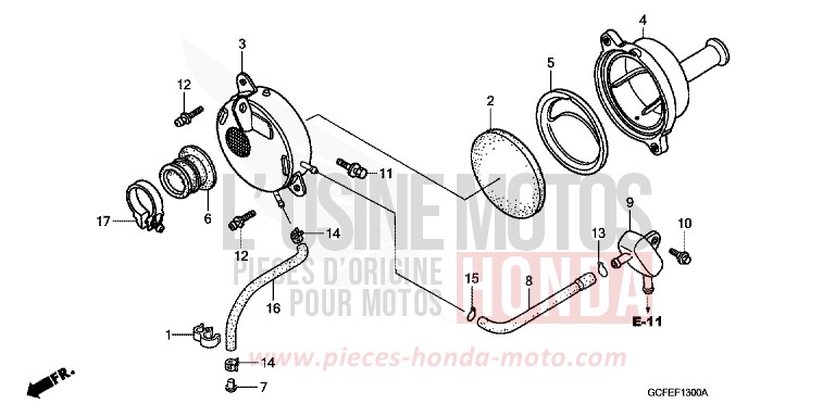 AIR CLEANER for CRF70F EXTREME RED (R292) from 2009