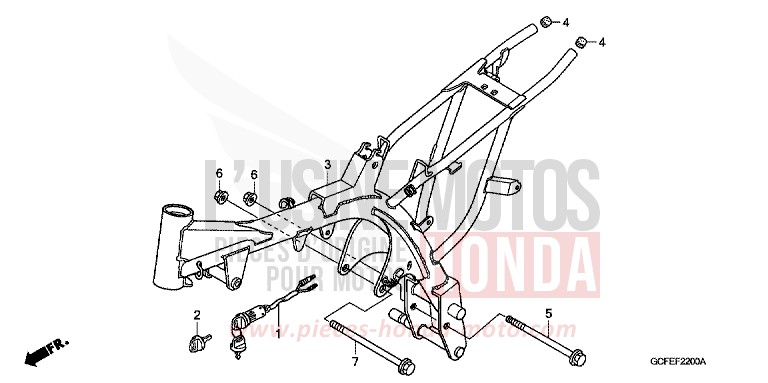 FRAME BODY for CRF70F EXTREME RED (R292) from 2009