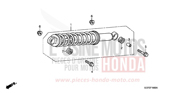 REAR CUSHION for CRF70F EXTREME RED (R292) from 2010