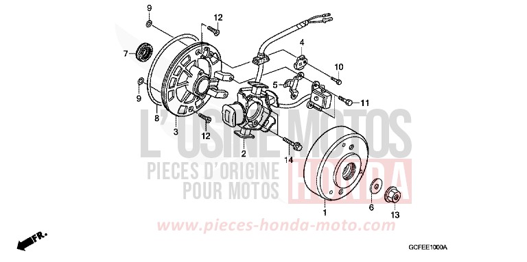 GENERATOR for CRF70F EXTREME RED (R292) from 2011