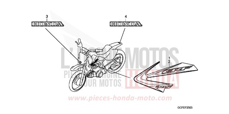 STRIPE/MARK (CRF70FB) for CRF70F EXTREME RED (R292) from 2011