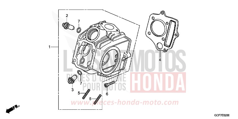 CYLINDER HEAD for CRF70F EXTREME RED (R292) from 2012