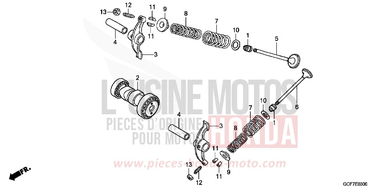 CAMSHAFT/VALVE for CRF70F EXTREME RED (R292) from 2012