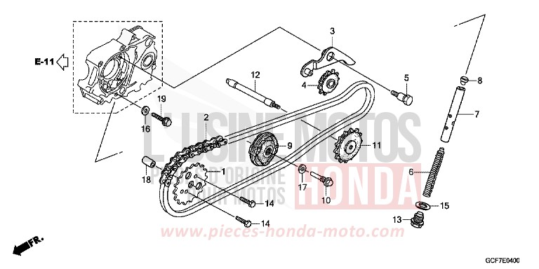 CAM CHAIN/TENSIONER for CRF70F EXTREME RED (R292) from 2012