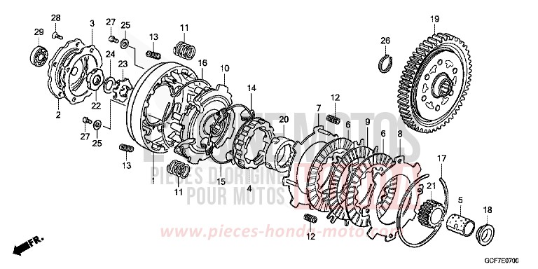 CLUTCH for CRF70F EXTREME RED (R292) from 2012