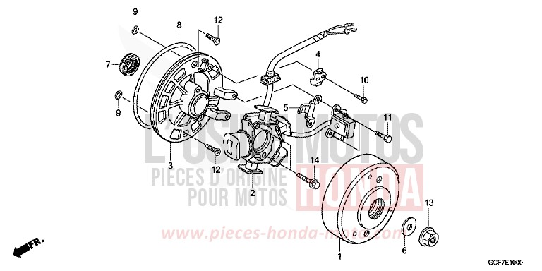 GENERATOR for CRF70F EXTREME RED (R292) from 2012