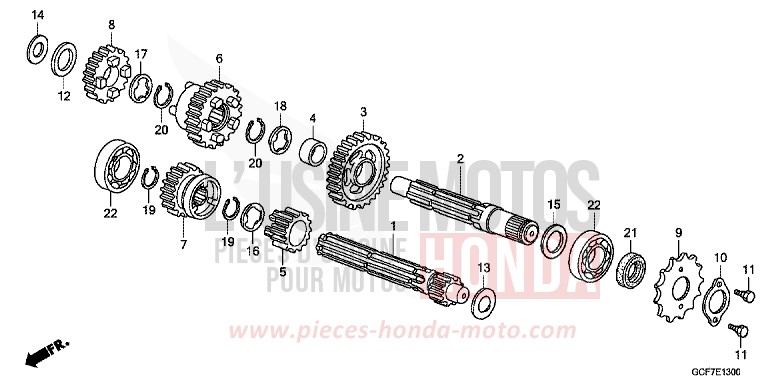 TRANSMISSION for CRF70F EXTREME RED (R292) from 2012