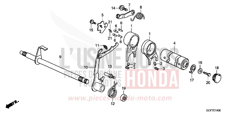 GEARSHIFT DRUM for CRF70F EXTREME RED (R292) from 2012