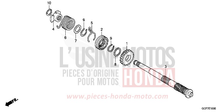 KICK STARTER SPINDLE for CRF70F EXTREME RED (R292) from 2012