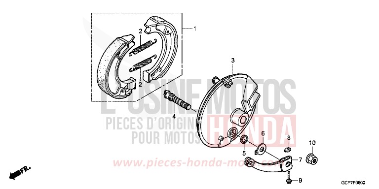 FRONT BRAKE PANEL for CRF70F EXTREME RED (R292) from 2012