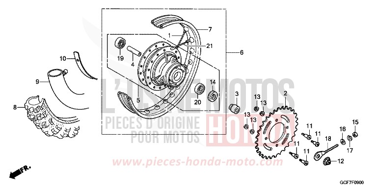 REAR WHEEL for CRF70F EXTREME RED (R292) from 2012