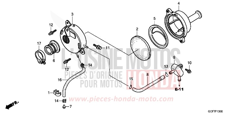 AIR CLEANER for CRF70F EXTREME RED (R292) from 2012