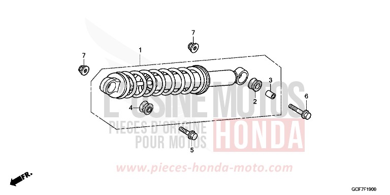 REAR CUSHION for CRF70F EXTREME RED (R292) from 2012