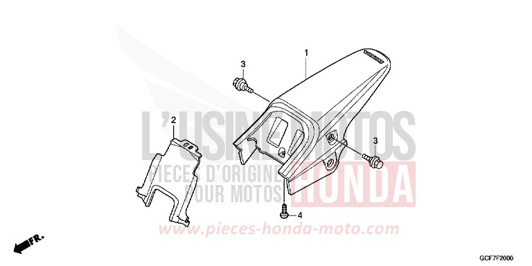 REAR FENDER for CRF70F EXTREME RED (R292) from 2012