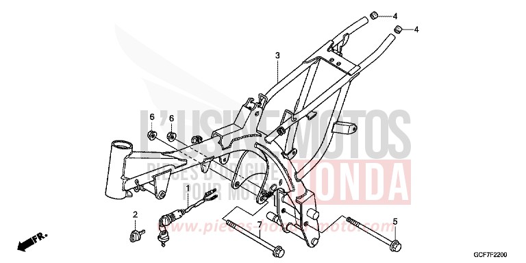 FRAME BODY for CRF70F EXTREME RED (R292) from 2012