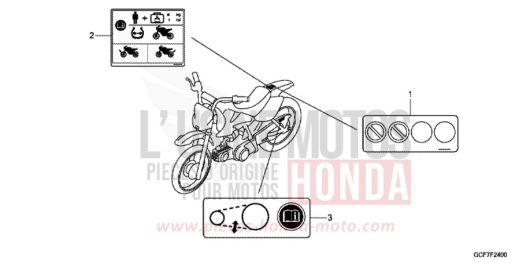 ETICHETTA DI AVVERTIMENTO per CRF70F EXTREME RED (R292) del 2012
