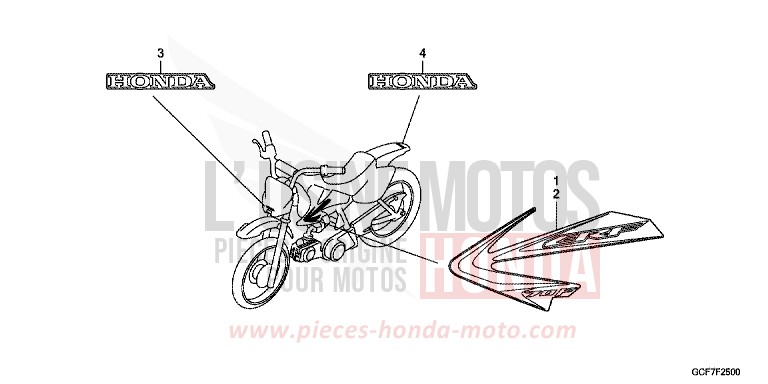 STRISCIA/MARCHIO per CRF70F EXTREME RED (R292) del 2012