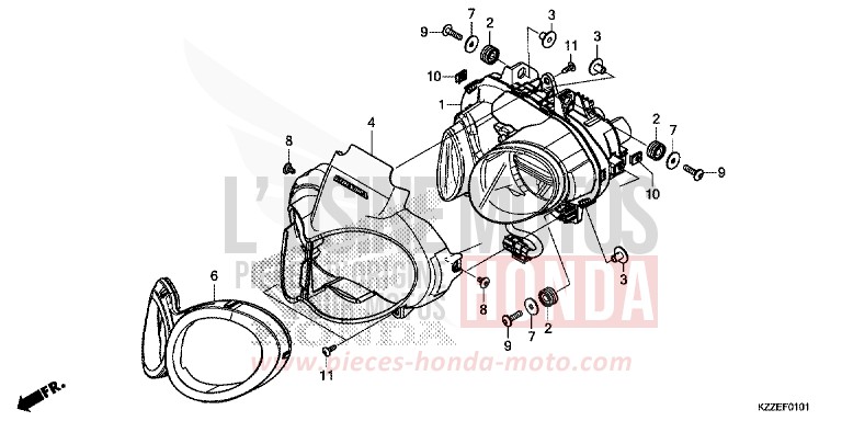 HEADLIGHT (CRF250RL/RLA) for CRF250RA NOIR (NH1) from 2017