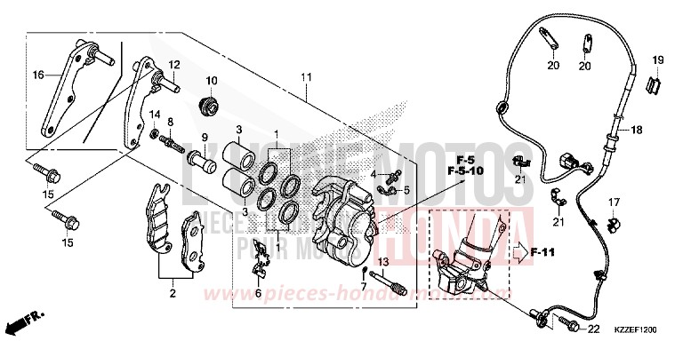 FRONT BRAKE CALIPER for CRF250RA NOIR (NH1) from 2017