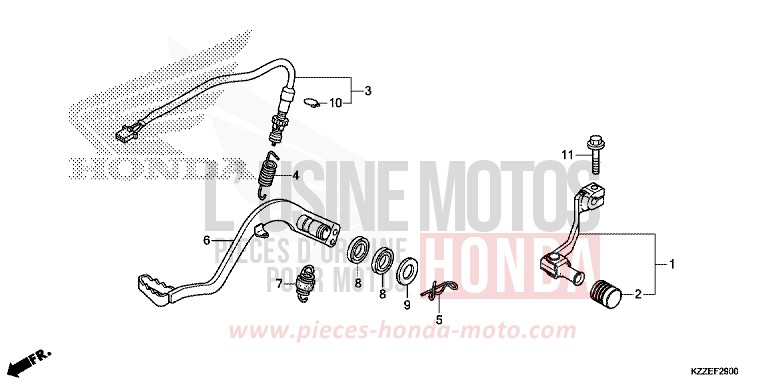 PEDAL for CRF250RA NOIR (NH1) from 2017