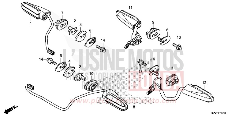 WINKER (CRF250RL/RLA) for CRF250RA NOIR (NH1) from 2017
