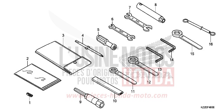ATTREZZI per CRF250RA NOIR (NH1) del 2017