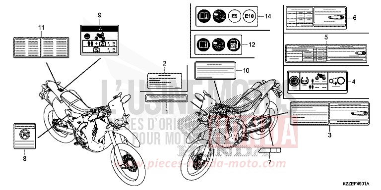 CAUTION LABEL (CRF250RL/RLA) for CRF250RA NOIR (NH1) from 2017