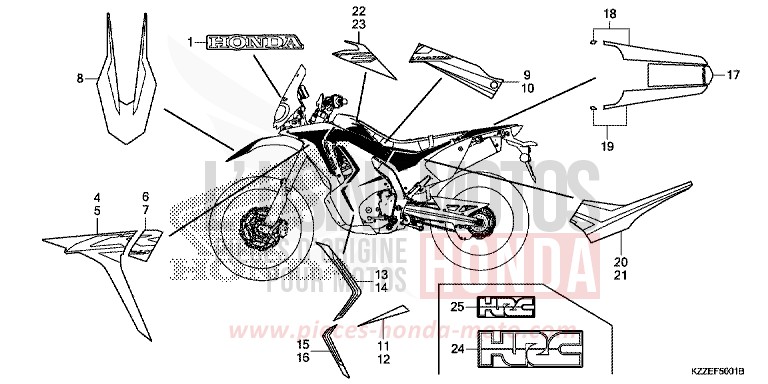 MARK/STRIPE (CRF250RL/RLA) for CRF250RA NOIR (NH1) from 2017