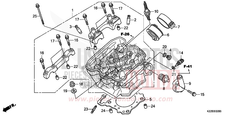 TESTATA per CRF250RA EXTREME RED (R292) del 2017