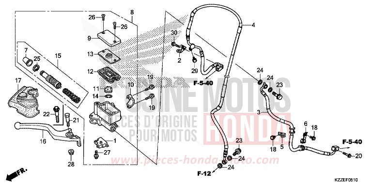 FRONT BRAKE MASTER CYLINDER (CRF250LA/RLA) for CRF250RA EXTREME RED (R292) from 2017