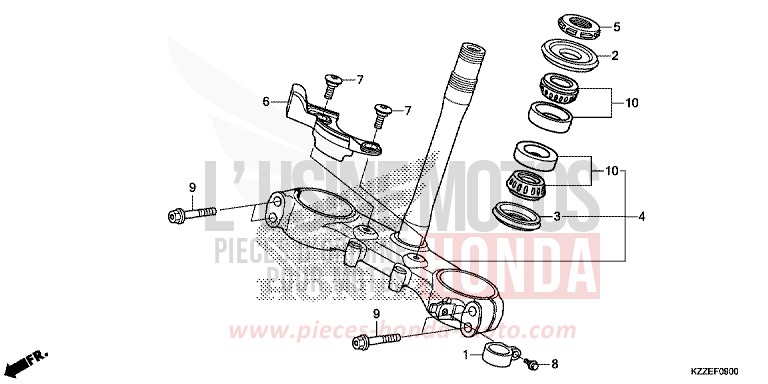 PIANTONE STERZO per CRF250RA EXTREME RED (R292) del 2017