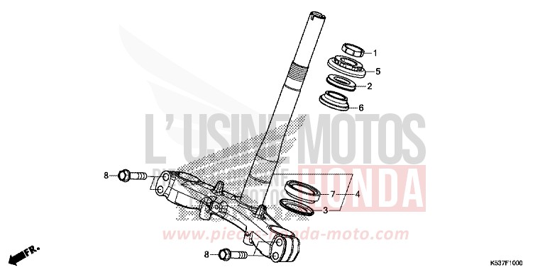 STEERING STEM for SH300A M00NDUST SILVER METALLIC (NHB29) from 2016