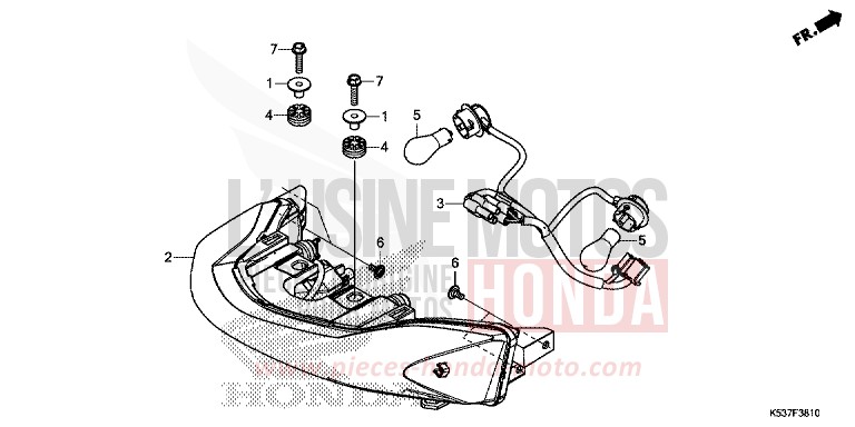 REAR COMBINATION LIGHT for SH300A PEARL PACIFIC BLUE (PB386) from 2016