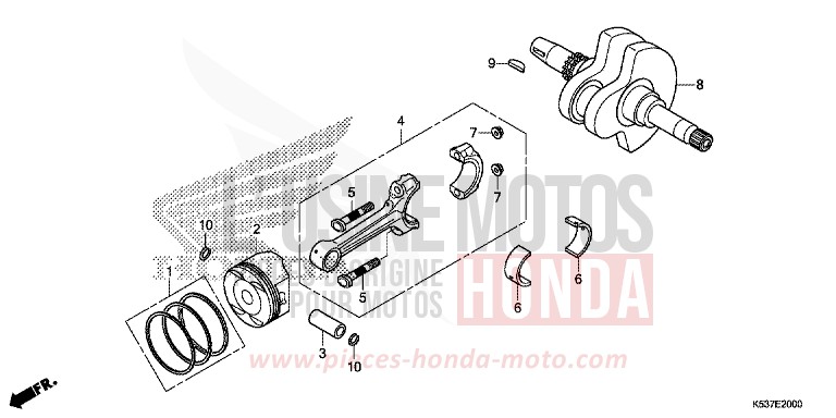 CRANK SHAFT/PISTON for SH300A MAT CYNOS GRAY METALLIC (NH312) from 2016