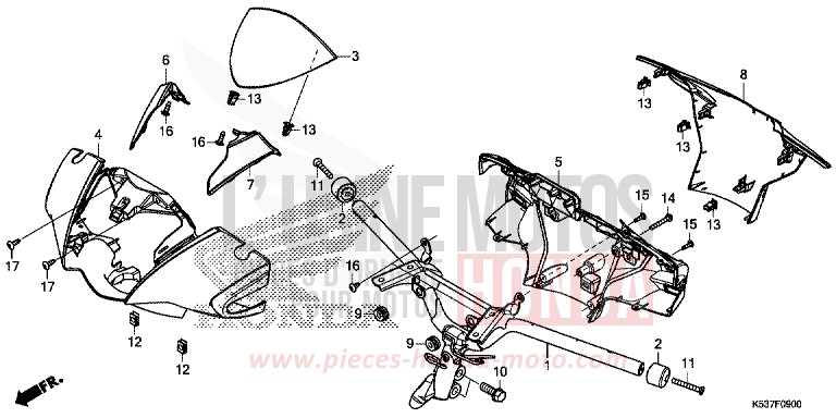 HANDLE PIPE/HANDLE COVER for SH300A PEARL SIENA RED (R320) from 2016
