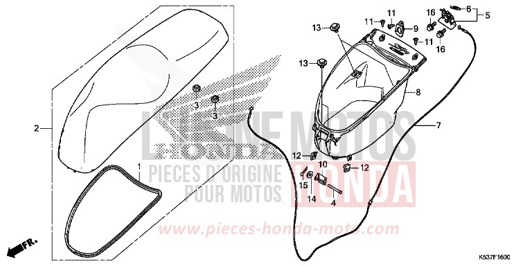 LUGGAGE BOX/SEAT for SH300A PEARL SIENA RED (R320) from 2016