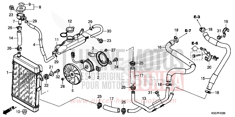 RADIATOR for SH300A LUCENT SILVER METALLIC (NHB87) from 2017