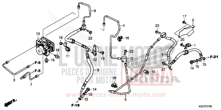 BRAKE PIPE/BRAKE HOSE/ABS MODULATOR for SH300A PEARL SPLENDOR RED (R369) from 2017