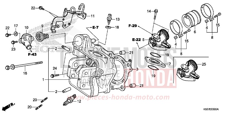 CYLINDER HEAD for SH300A PEARL SPLENDOR RED (R369) from 2017
